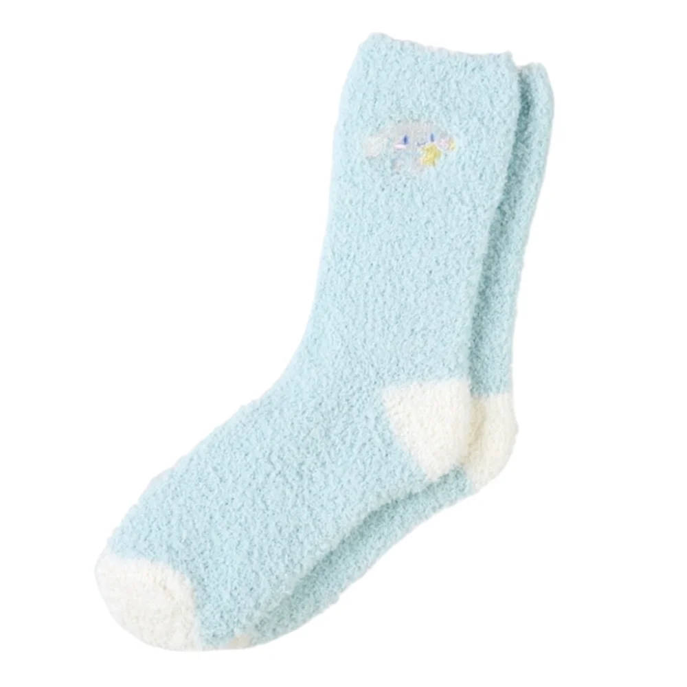 Sanrio Cinnamoroll Holding a Star Fuzzy Cozy Socks Blue and White